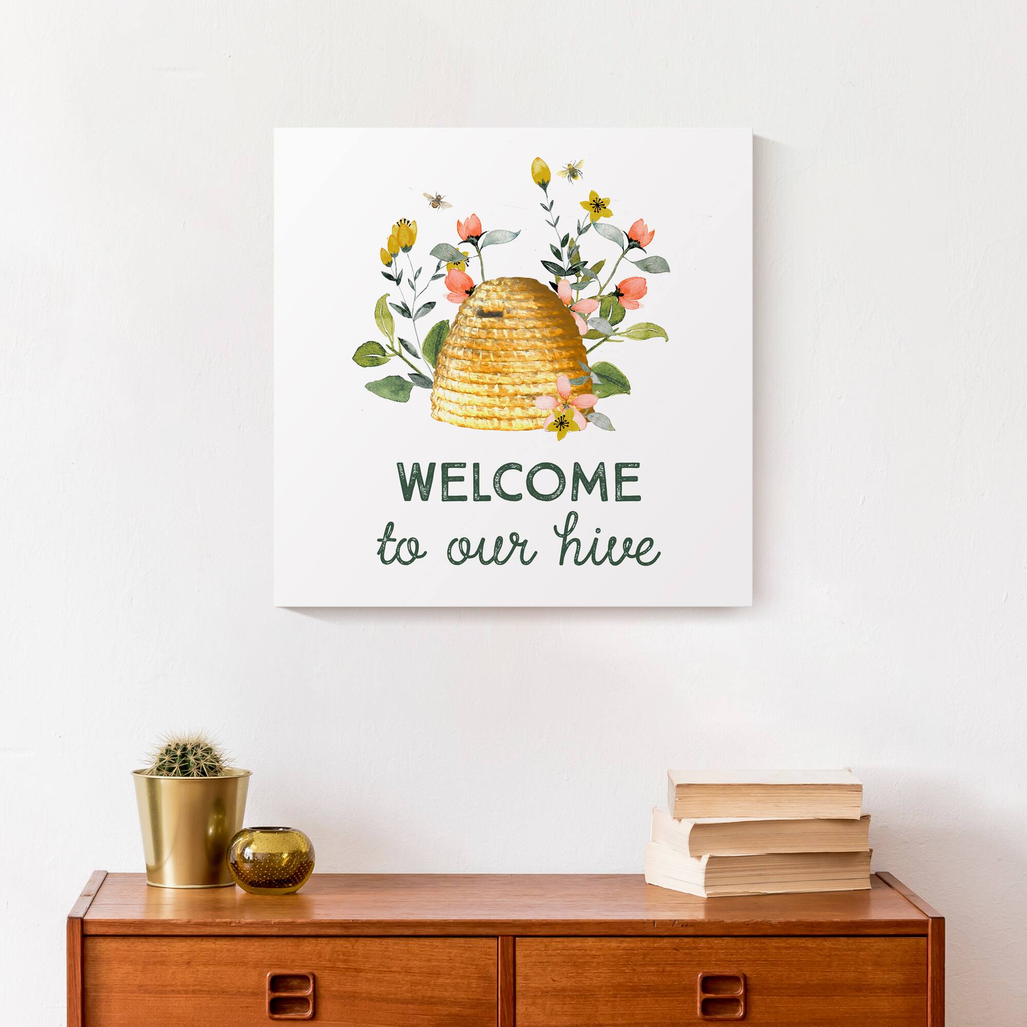 Designs Direct Welcome To Our Hive Canvas Wall Art